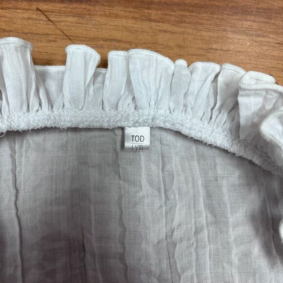 Bug Zoo Girls White Ruffled Long Sleeve Cotton Wrap Top Size Toddler 1 year - Picture 6 of 11